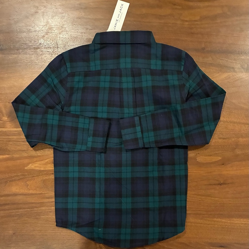 NWT- Janie and Jack Tartan Flannel Shirt - Picture 3 of 4